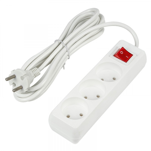Удлинители бытовые Uniel S-CU3-3B WHITE, цена за 1 шт