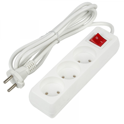 Удлинители бытовые Uniel S-CU3-2B WHITE, цена за 1 шт