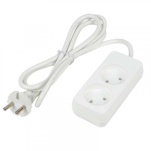 Удлинители бытовые Uniel S-CU2-1,5 WHITE, цена за 1 шт