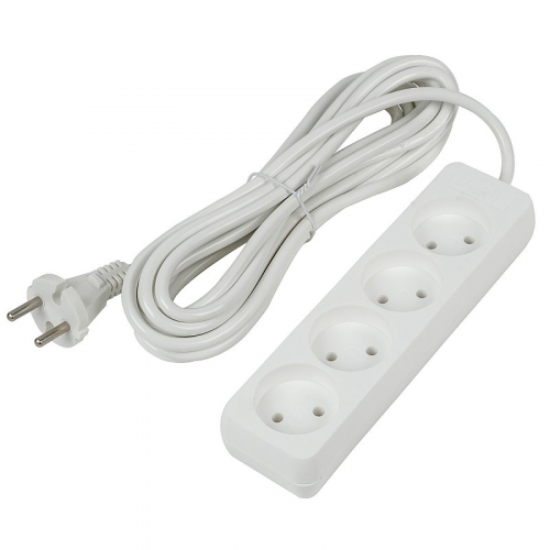 Удлинители бытовые Uniel S-CU4-5 WHITE, цена за 1 шт