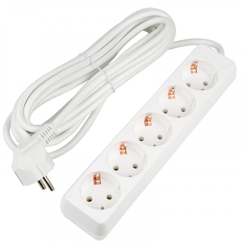 Удлинители бытовые Uniel S-GCU5-5 WHITE, цена за 1 шт