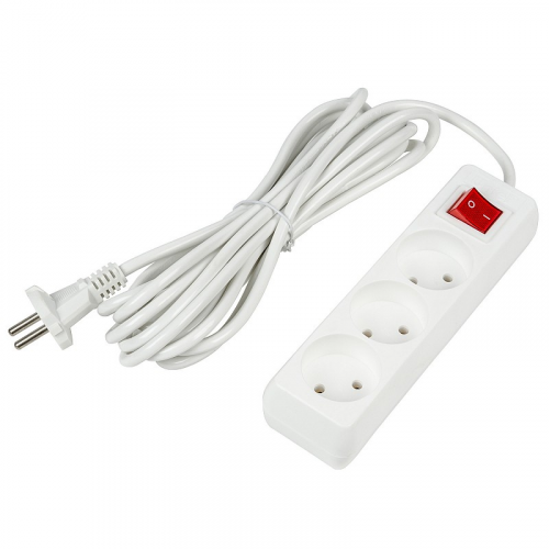 Удлинители бытовые Uniel S-CU3-5B WHITE, цена за 1 шт