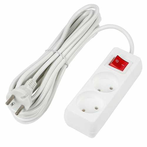 Удлинители бытовые Uniel S-CU2-5B WHITE, цена за 1 шт