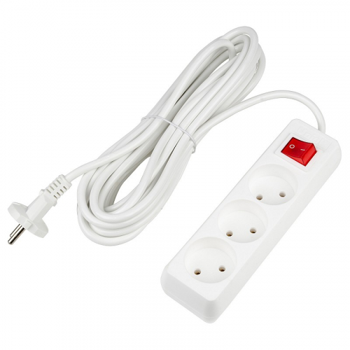 Удлинители бытовые Uniel S-CU3-7B WHITE, цена за 1 шт