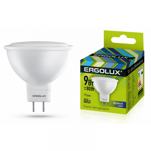 Ergolux LED-JCDR-9W-GU5.3-6K (Эл.лампа светодиодная JCDR 9Вт GU5.3 6500K 180-240В), цена за 1 шт