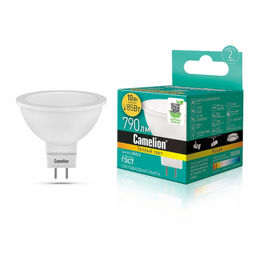 Camelion LED10-JCDR/830/GU5.3 (Эл.лампа светодиодная 10Вт 220В), цена за 1 шт