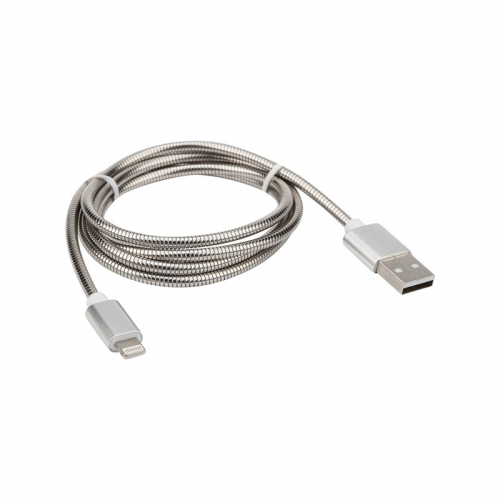 Кабель USB-A – Lightning для Apple, 2,4А, 1м, в металлической оплетке REXANT, цена за 1 шт