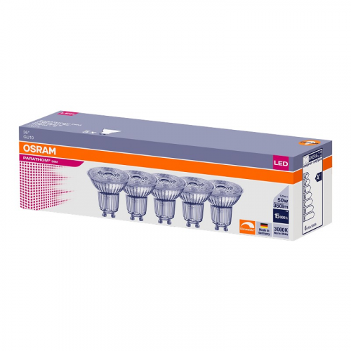 1-PARATHOM PAR16 50 36° 4,5W/930 DIM 230V GU10 - ( УПАК 5 ЛАМП ) - LED лампа OSRAM (LEDVANCE), цена за 1 шт