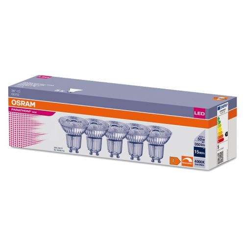 1-PARATHOM PAR16 50 36° 4,5W/940 DIM 230V GU10 - ( УПАК 5 ЛАМП ) - LED лампа OSRAM (LEDVANCE), цена за 1 шт