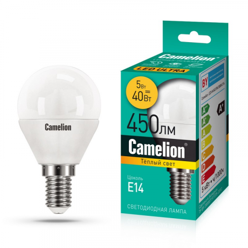Camelion LEDRB/5-G45/830/E14 (Эл.лампа светодиодная 5Вт 220В, LED-M G45 5W 3000K E14), цена за 1 шт