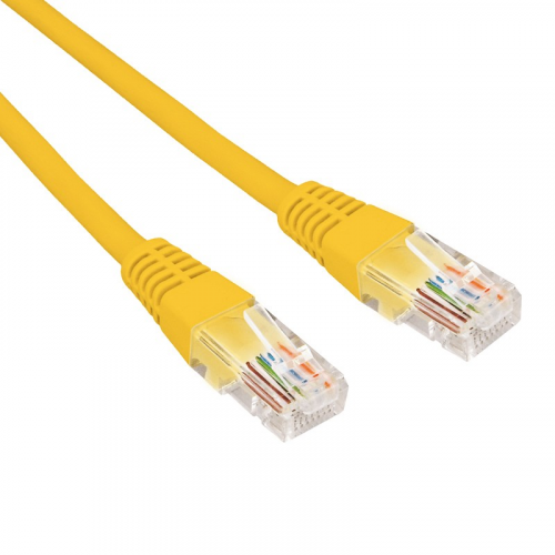 Патч-корд U/UTP, CAT 5e, RJ45-RJ45, 26AWG, LSZH, желтый, 5м REXANT, цена за 1 шт