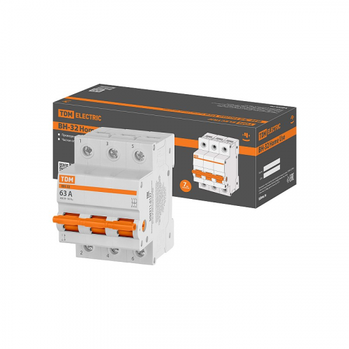 Выключатель нагрузки (мини-рубильник) ВН-32 3P 63A Home Use TDM, цена за 1 шт