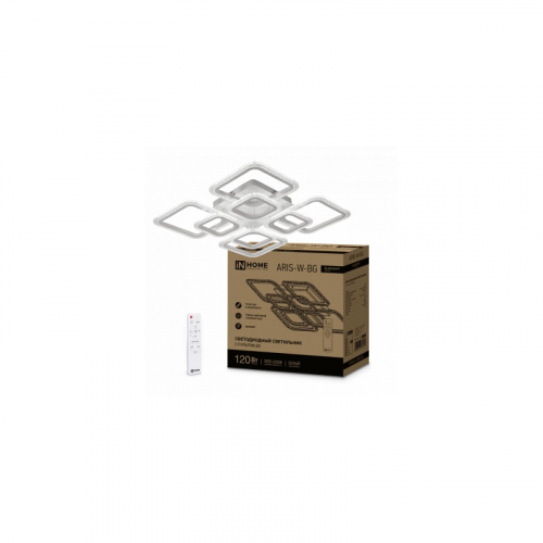 Светильник светодиодный ELEGANT ARIS-W-BG 120Вт 230В 3000-6500K 8400Лм 590х590х115мм ПУ белый IN HOME, цена за 1 шт