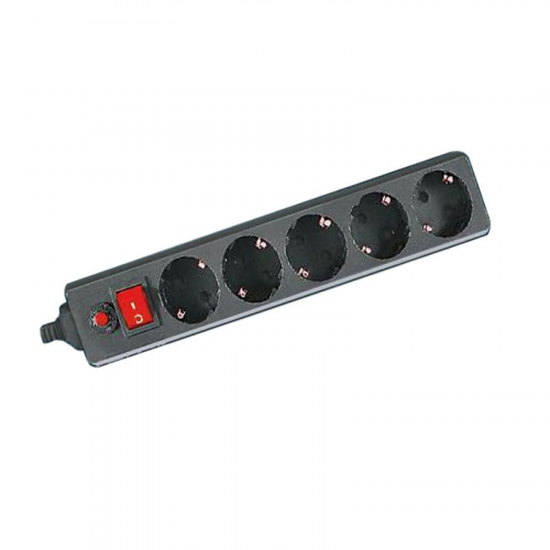 Сетевой фильтр GPS-5-16-3x1-150-B, 5 мест, 16А, 3x1 мм2, 1,5 м, черный, цена за 1 шт