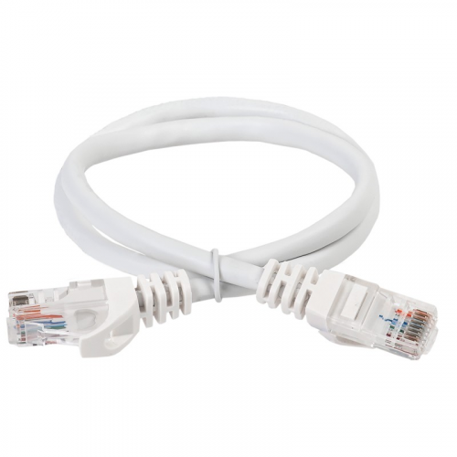 ITK Коммутационный шнур (патч-корд) кат.6 UTP PVC 1м белый, цена за 1 шт