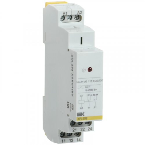 Реле промежуточное модульное OIR 2 контакта 8А 110В AC/DC IEK, цена за 1 шт