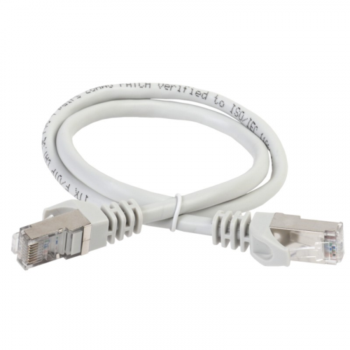 ITK Коммутационный шнур (патч-корд) кат.6A S/FTP LSZH 1м серый, цена за 1 шт