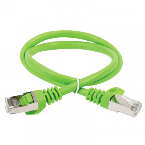 ITK Коммутационный шнур (патч-корд) кат.6А S/FTP LSZH 0,5м зеленый, цена за 1 шт