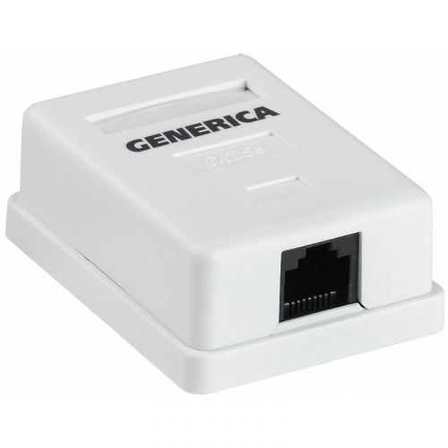 Розетка информационная настенная RJ45 кат.5E UTP 1 порт GENERICA, цена за 1 шт