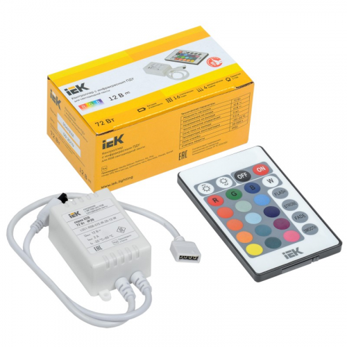 Контроллер с ПДУ ИК RGB 3 канала 12В 2А 72Вт IEK, цена за 1 шт