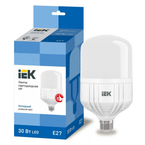 Лампа светодиодная HP 30Вт 230В 6500К E27 IEK, цена за 1 шт
