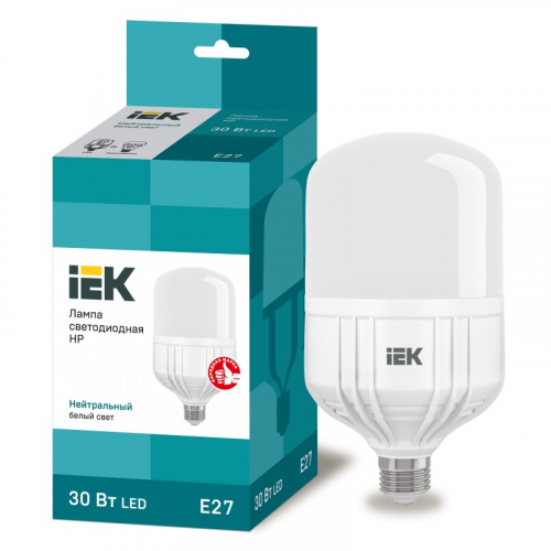 Лампа светодиодная HP 30Вт 230В 4000К E27 IEK, цена за 1 шт
