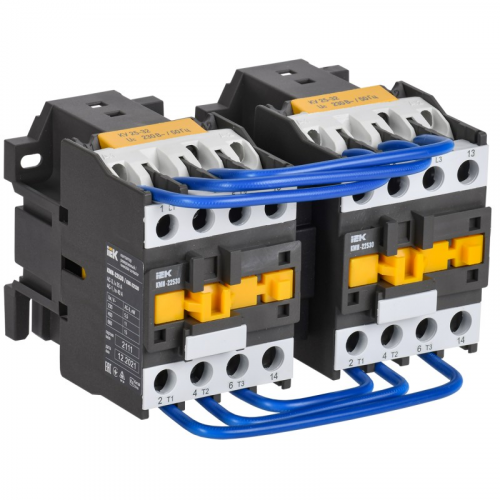Контактор КМИ-22530 реверс 25А 230В/АС3 2NO IEK, цена за 1 шт
