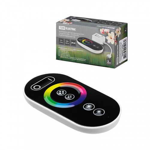 Контроллер для светодиодных лент и модулей RGB-RF-12В-18А-216Вт-IP20, 3 канала, сенсорный пульт, TDM, цена за 1 шт