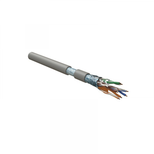 Hyperline FUTP4-C5E-S24-IN-LSZH-GY-305 (305 м) Кабель витая пара, экранированный F/UTP, общий экран фольга, категория 5e, 4 пары 24 AWG, 4х2х0,51 мм, однопроволочные жилы, LSZH, нг(А)-HF, внутренний -40°C – +75°C, серый, системная гарантия 25 лет, цена за 1 упак