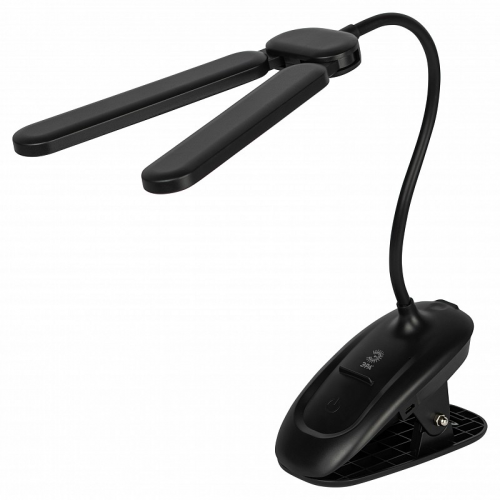 NLED-512-6W-BK Настольный светильник ЭРА NLED-512-6W-BK светодиодный аккумуляторный на прищепке черный, цена за 1 шт
