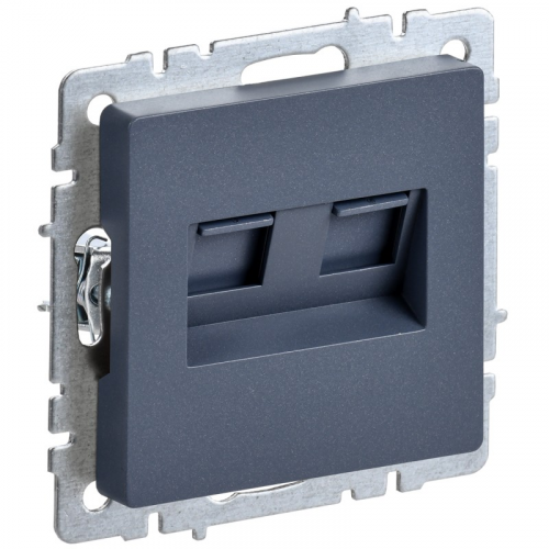 BRITE Розетка компьютерная двойная RJ45 кат.5E РК10-2-БрМ маренго IEK, цена за 1 шт