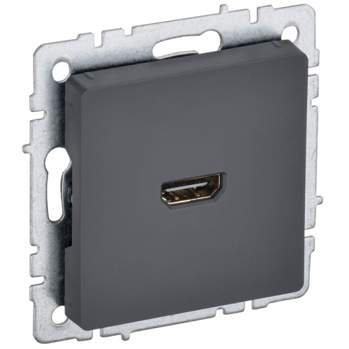 BRITE Розетка HDMI РHDMI-0-БрГ графит IEK, цена за 1 шт