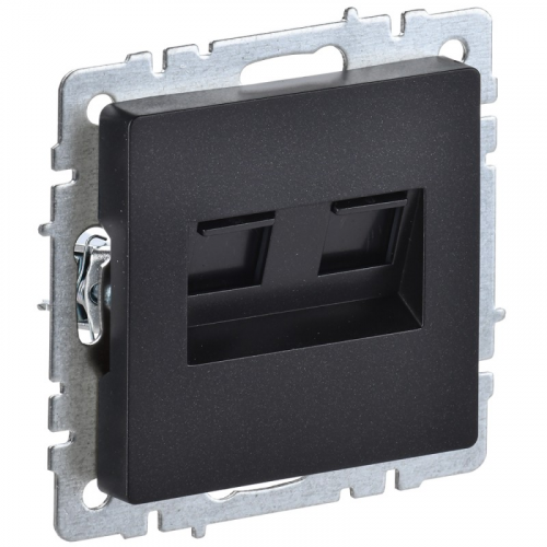 BRITE Розетка компьютерная двойная RJ45 кат.5E РК10-2-БрЧ черный IEK, цена за 1 шт