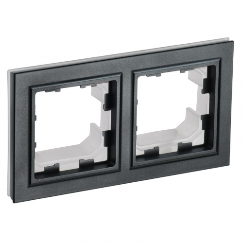 BRITE Рамка 2-местная IP44 РУ-2-БрЧ-44 черный IEK, цена за 1 шт
