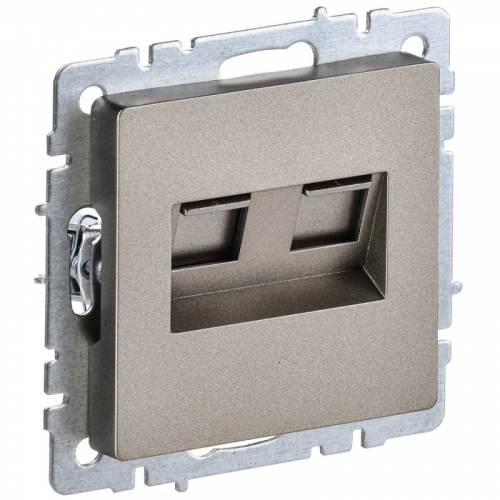 BRITE Розетка двойная RJ11+RJ45 кат.5E РК/Т12-БрШ шампань IEK, цена за 1 шт