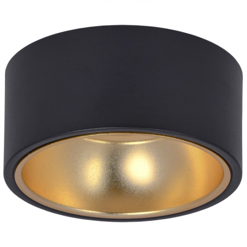 LIGHTING Светильник 4017 накладной потолочный под лампу GX53 черный/золото IEK, цена за 1 шт