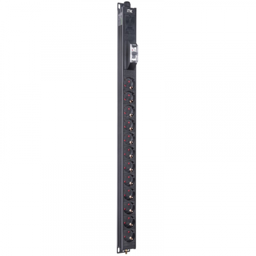 ITK BASE PDU вертикальный PV0111 18U 1 фаза 16А 12 розеток SCHUKO (немецкий стандарт) кабель 2,6м вилка SCHUKO (немецкий стандарт), цена за 1 шт
