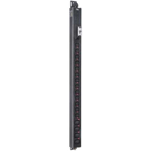 ITK BASE PDU вертикальный PV1112 22U 1 фаза 32А 13 розеток C13 + 4 розетки C19 с клеммной колодкой и кабелем 3м вилка IEC60309 (промышленная), цена за 1 шт