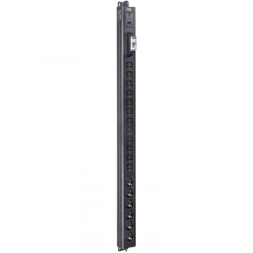 ITK BASE PDU вертикальный PV1111 23U 1 фаза 16А 6 розеток SCHUKO (немецкий стандарт) + 12 розеток C13 с клеммной колодкой и кабелем 3м вилка IEC60309 (промышленная), цена за 1 шт