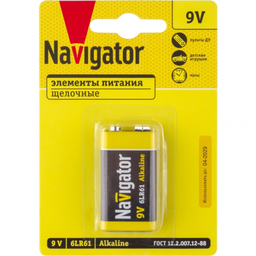 Элемент питания Navigator 93 997 NBT-NPE-6LR61-BP1, цена за 1 шт