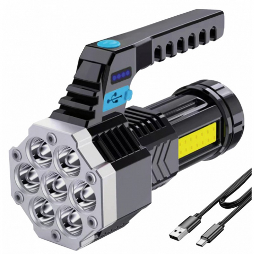 Ultraflash LED53404 (фонарь аккум. 4В, черный, 7LED+COB, 3 Вт, 4 реж, Micro-USB, бокс), цена за 1 шт