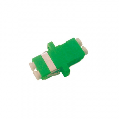 Hyperline FA-P11Z-DLC/DLC-N/WH-GN Оптический проходной адаптер LC/APC-LC/APC, SM, duplex, корпус пластиковый, зеленый, белые колпачки, цена за 1 шт