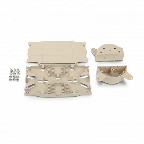 Hyperline FO-SPL-1U-KIT Набор для комплектации боксов FO-19BX для сварки (сплайс бокс): сплайс-пластина и организаторы для кабеля, для боксов, на 24 КДЗС (12 КДЗС на 40 мм и 12 КДЗС на 60 мм), цена за 1 шт