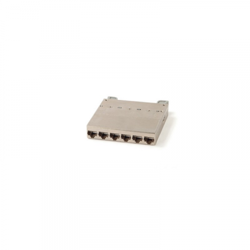 Hyperline PPTR-CSS-1-6xRJ45-C6A-SH-STL Кассета для медных претерминированных решений, 6 экранированных портов RJ-45 категории 6A, цена за 1 шт