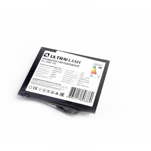 Ultraflash LFL-10002 C02 черный (LED SMD прожектор, 100 Вт, 230В, 6500K), цена за 1 шт