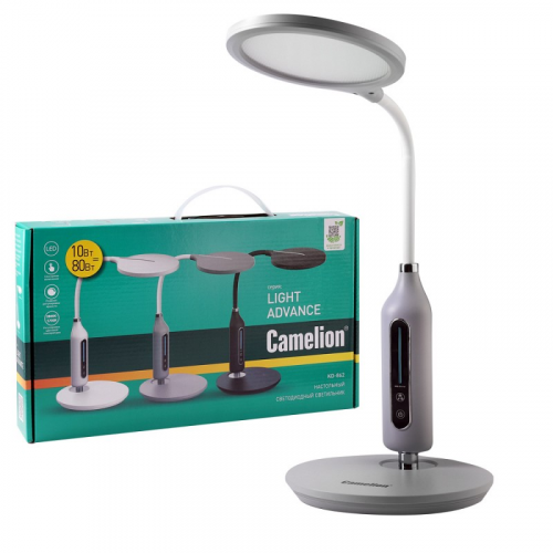 Camelion KD-862 C09 серый LED(Свет-к наст, 10Вт, 580 лм), цена за 1 шт