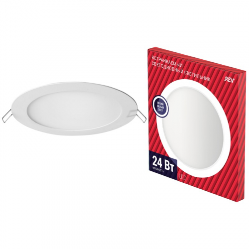 28947 0 Светильник встраиваемый для офиса, светодиодный, SUPERSLIM ROUND, 295x295x15мм, 24Вт, 2040Лм, 4000К, IP20, 28947 0, REV, цена за 1 шт