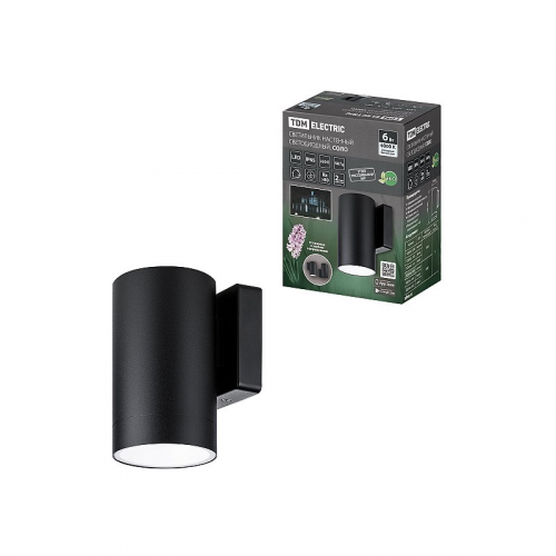 Светильник настенный LED, Соло, 6 Вт, 4000 К, H160 мм, алюм./черн., IP65, TDM, цена за 1 шт