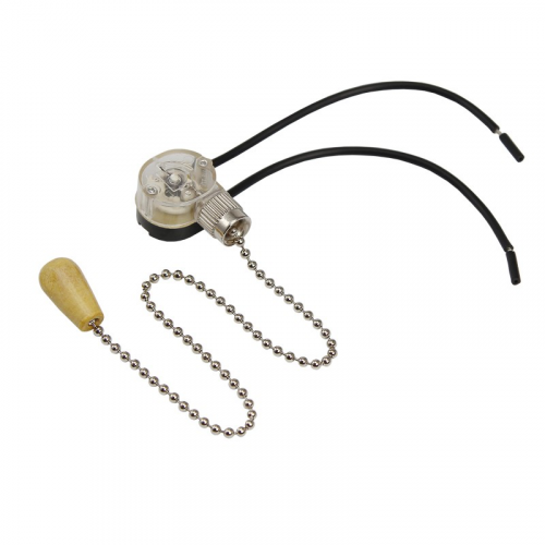 Выключатель для настенного светильника c проводом и деревянным наконечником Silver, индивидуальная упаковка, 1 шт. REXANT, цена за 1 упак