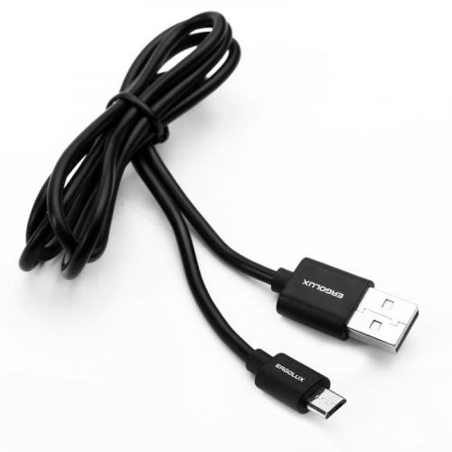 ERGOLUX ELX-CDC01P-C02 ПРОМО (Кабель USB Micro USB, 2А, 1м, Черный, Зарядка+Передача данных, Пакет ), цена за 1 шт
